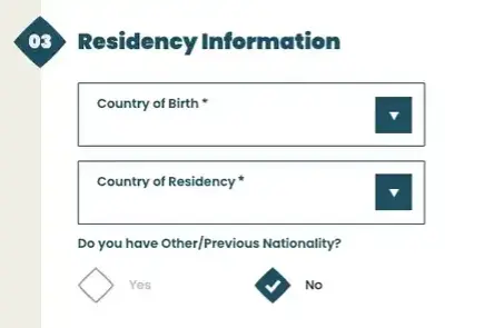 Enter Your Residency Details on Hayya