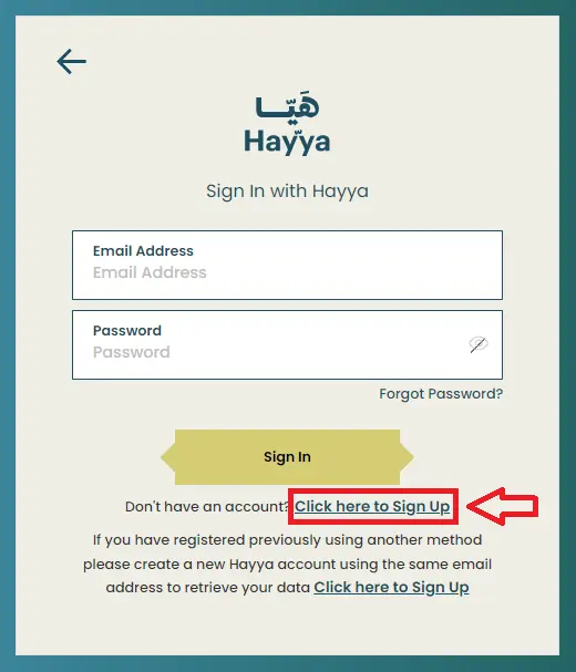 Sign Up to Hayya