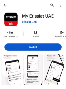 My Etisalat UAE Mobile App