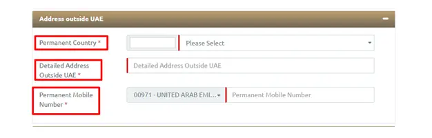 Outside UAE Details